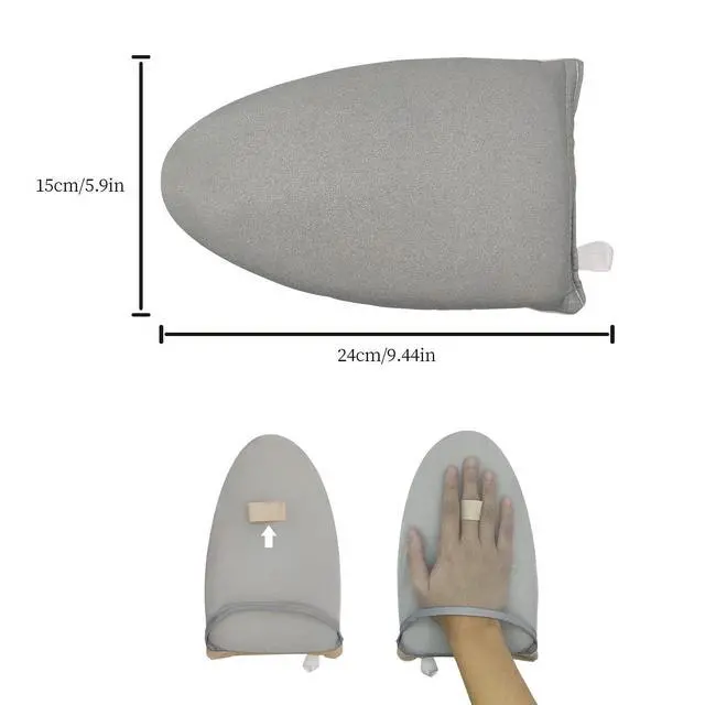 Alt view image 4 of 7 - Garment Steamer Ironing Glove with Finger Loop, Heat Resistant Waterproof Ironing Mitt for Heat Resistan Handheld Steamer, Garment Steamer Accessories for Clothes (Grey)
