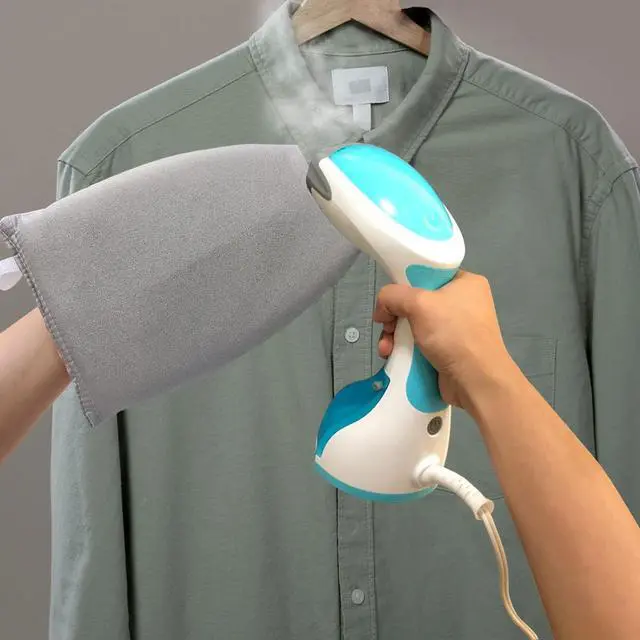 Alt view image 6 of 7 - Garment Steamer Ironing Glove with Finger Loop, Heat Resistant Waterproof Ironing Mitt for Heat Resistan Handheld Steamer, Garment Steamer Accessories for Clothes (Grey)