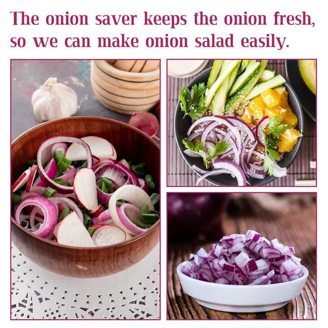 Alt view image 4 of 7 - Reusable Onion & Tomato Storage Containers, Fruit and Vegetable Keeper Saver for Fridge Onions Keeper for Refrigerator Onions Holder Storage Vegetable Crisper Makes Food Stays Fresh Longer
