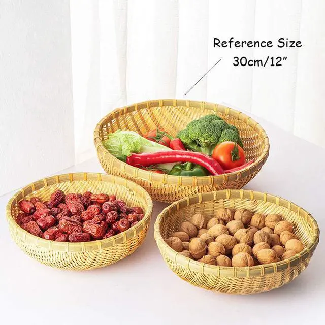 Alt view image 4 of 6 - Natural Handmade Woven Bamboo Basket Tray U Shape Holder Food Deep Basket Size 6" 7" 8" 9" 10" 11" 12" 13" 14" up to 20inches Available for Customizing Bulk (16cm/6")