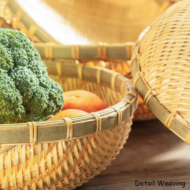 Alt view image 5 of 6 - Natural Handmade Woven Bamboo Basket Tray U Shape Holder Food Deep Basket Size 6" 7" 8" 9" 10" 11" 12" 13" 14" up to 20inches Available for Customizing Bulk (16cm/6")