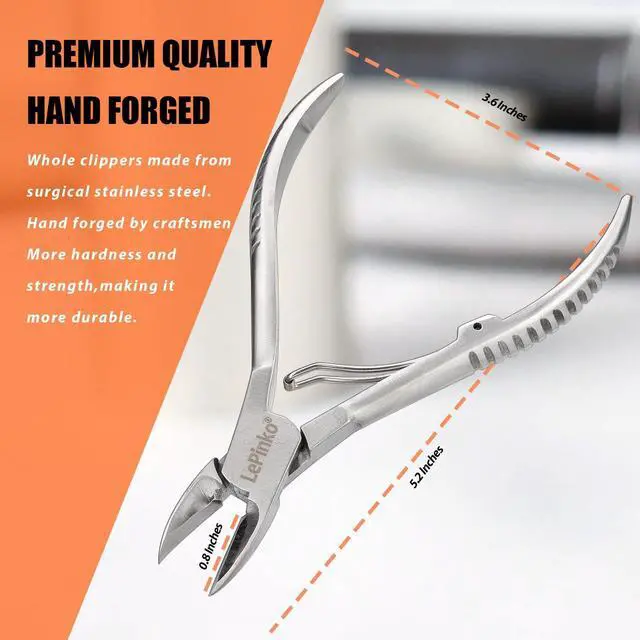 Alt view image 3 of 7 - Duty Podiatrist Toenail Clippers for Thick and Ingrown Nails, Hand Forged Stainless Steel Toe Nail Clippers for Men Women Seniors