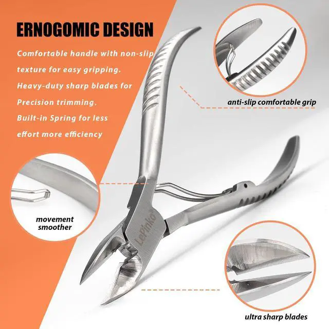 Alt view image 4 of 7 - Duty Podiatrist Toenail Clippers for Thick and Ingrown Nails, Hand Forged Stainless Steel Toe Nail Clippers for Men Women Seniors
