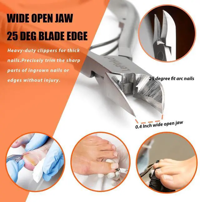 Alt view image 6 of 7 - Duty Podiatrist Toenail Clippers for Thick and Ingrown Nails, Hand Forged Stainless Steel Toe Nail Clippers for Men Women Seniors