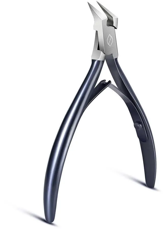 Main image of Toenail Clipper Straight Blade for Ingrown and Thick Nails - Stainless Steel and Sharp Pointed Tip Ingrown Nail Clipper Wide Jaw Toe Nail Cutter Podiatry Tool Dark Gray