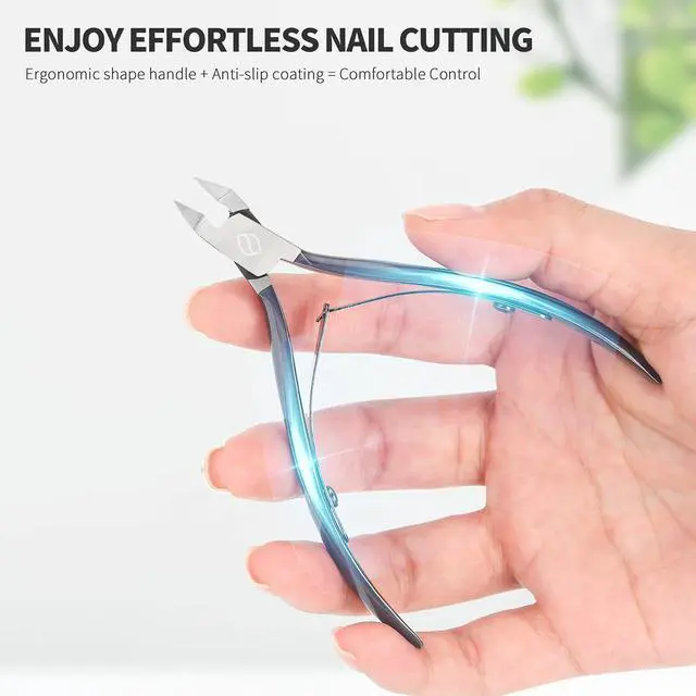 Alt view image 5 of 7 - Toenail Clipper Straight Blade for Ingrown and Thick Nails - Stainless Steel and Sharp Pointed Tip Ingrown Nail Clipper Wide Jaw Toe Nail Cutter Podiatry Tool Dark Gray
