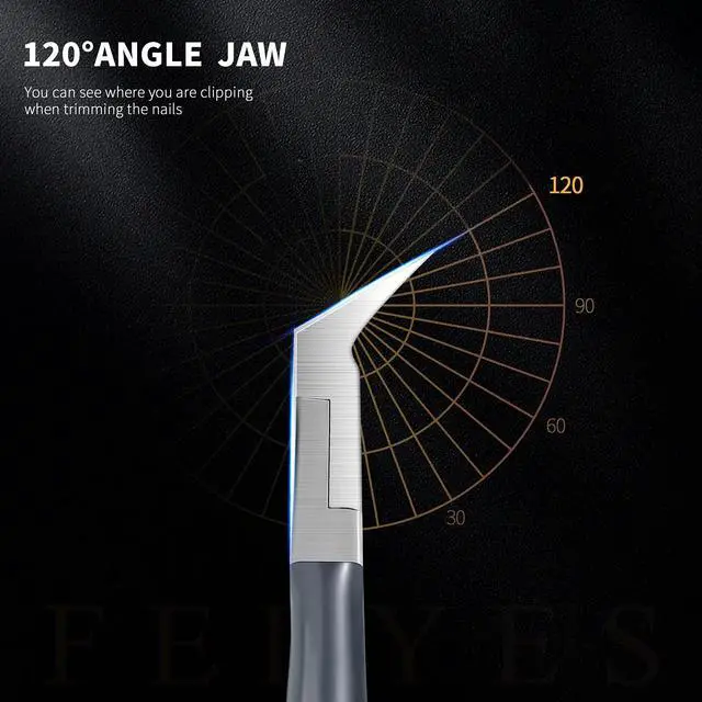 Alt view image 7 of 7 - Toenail Clipper Straight Blade for Ingrown and Thick Nails - Stainless Steel and Sharp Pointed Tip Ingrown Nail Clipper Wide Jaw Toe Nail Cutter Podiatry Tool Dark Gray
