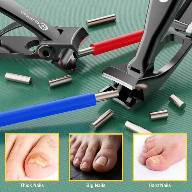 Alt view image 5 of 7 - Seniors, CLPPNA Wide Jaw Fingernail Clippers and Angled Head Toenail Clippers for Thick Nail, 4 Pack Professional Nail Clippers for Men, Women&Pregnant, Black