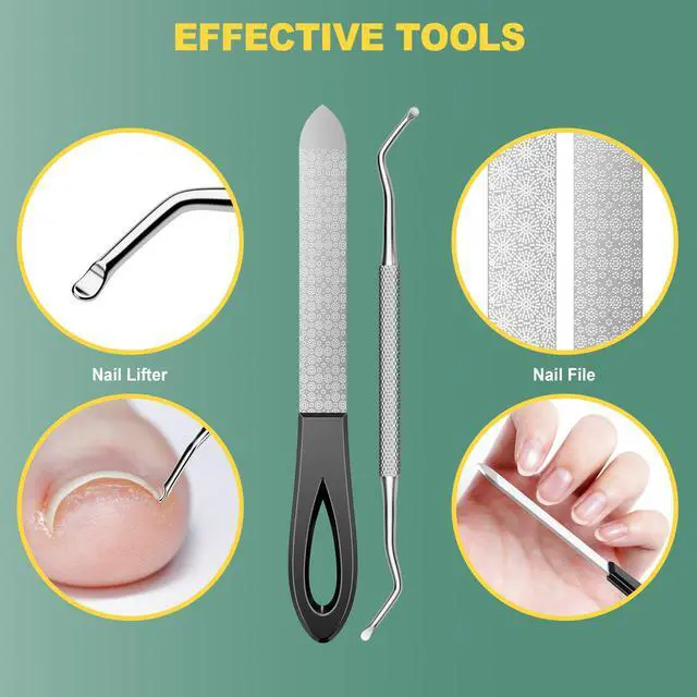Alt view image 6 of 7 - Seniors, CLPPNA Wide Jaw Fingernail Clippers and Angled Head Toenail Clippers for Thick Nail, 4 Pack Professional Nail Clippers for Men, Women&Pregnant, Black