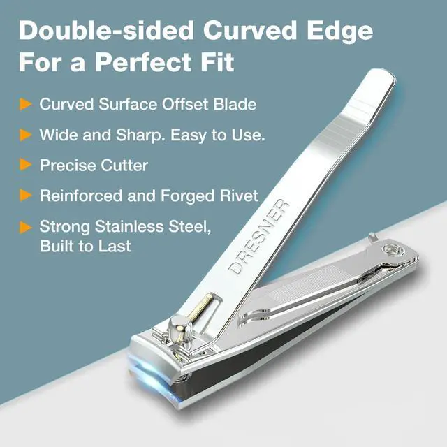 Alt view image 3 of 5 - 2PCS Stainless Steel Nail Clippers Set, Fingernail & Toenail Clippers