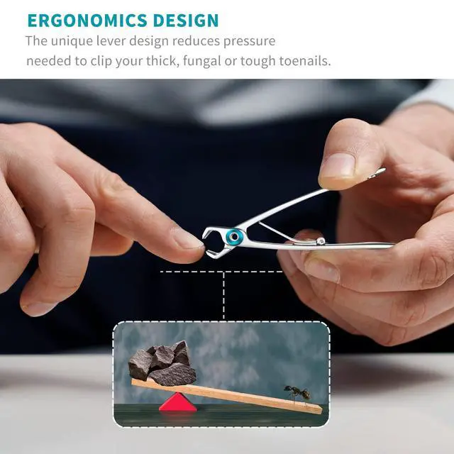 Alt view image 6 of 7 - Extra Wide Jaw Opening Nail Clippers for Thick Nails Cutter for Ingrown Toenail Clippers & Fingernails Manicure Set,Pedicure Kit,Men & Women(Silver)
