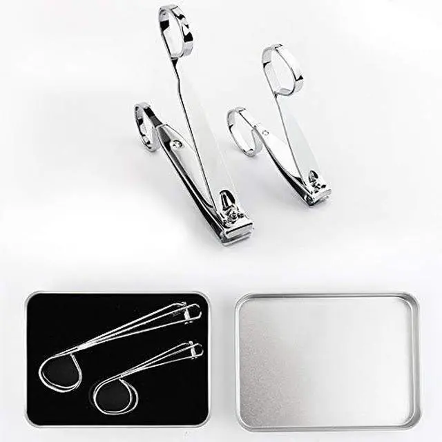 Alt view image 6 of 6 - Nail Clippers,EZ Grip Nail Clipper Set,Carbon Steel Fingernail and Toenail Clippers for Seniors Long handle with Metal Case for Women and Man - Set of 2 (Small and Large)