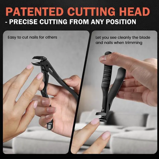 Alt view image 6 of 7 - Toenail Clippers for Seniors Upgraded Long Handled Curved Head Toe Nail Clippers for Thick Nails for Elderly - Black