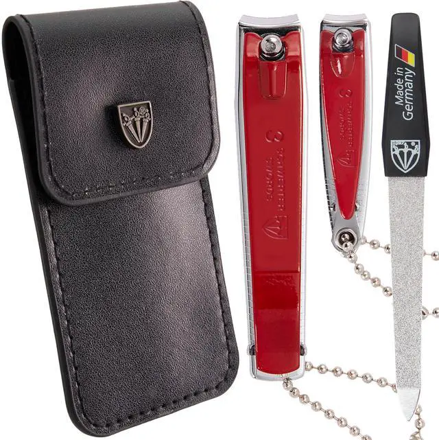 Main image of Brand Quality fingernail & toenail Clipper, Manicure, Pedicure Nail Care by with Metal Nail File and case, red Edition