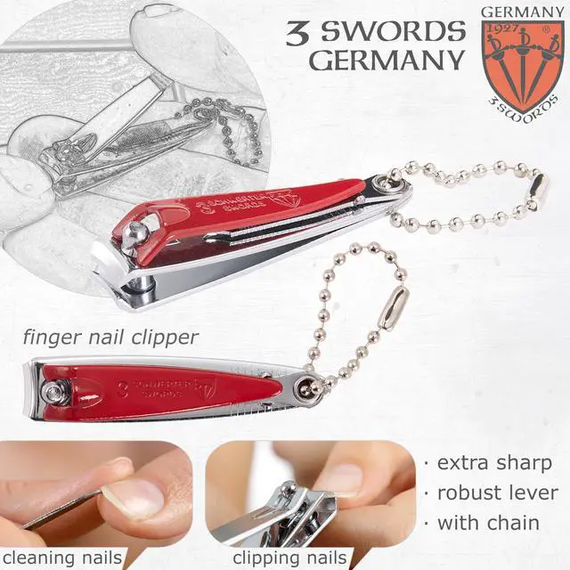 Alt view image 2 of 6 - Brand Quality fingernail & toenail Clipper, Manicure, Pedicure Nail Care by with Metal Nail File and case, red Edition