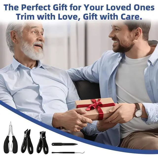Alt view image 7 of 7 - Toenail Clippers for Seniors Thick Toe:Wide Opening, Sharp Heavy Duty Ingrown, Toe Nail Clippers Nail Cutter Long Handle with Slanted Blade,5Pcs Large Toenail Cutters Set for Men