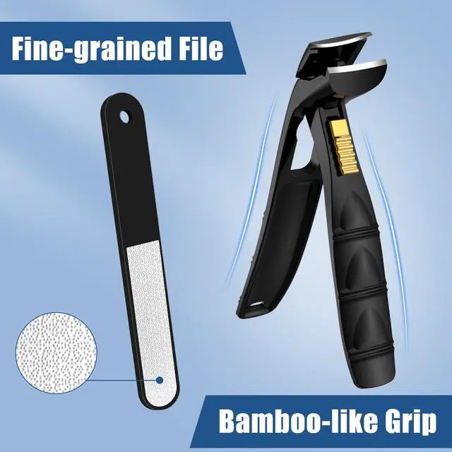 Alt view image 5 of 7 - Nail Clippers for Seniors Thick Toenail, Professional Fingernail Toenail Clippers with Catcher, Sharp Wide Opening and Long Handle Nail Cutter for Men Women, Black