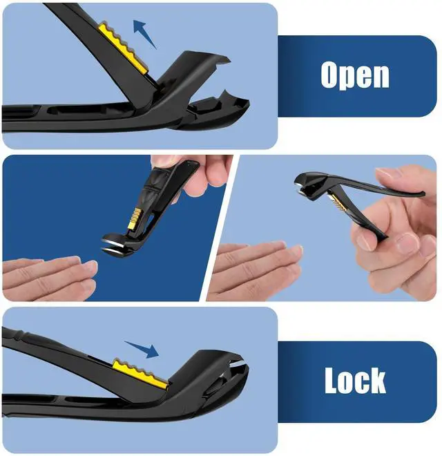 Alt view image 6 of 7 - Nail Clippers for Seniors Thick Toenail, Professional Fingernail Toenail Clippers with Catcher, Sharp Wide Opening and Long Handle Nail Cutter for Men Women, Black