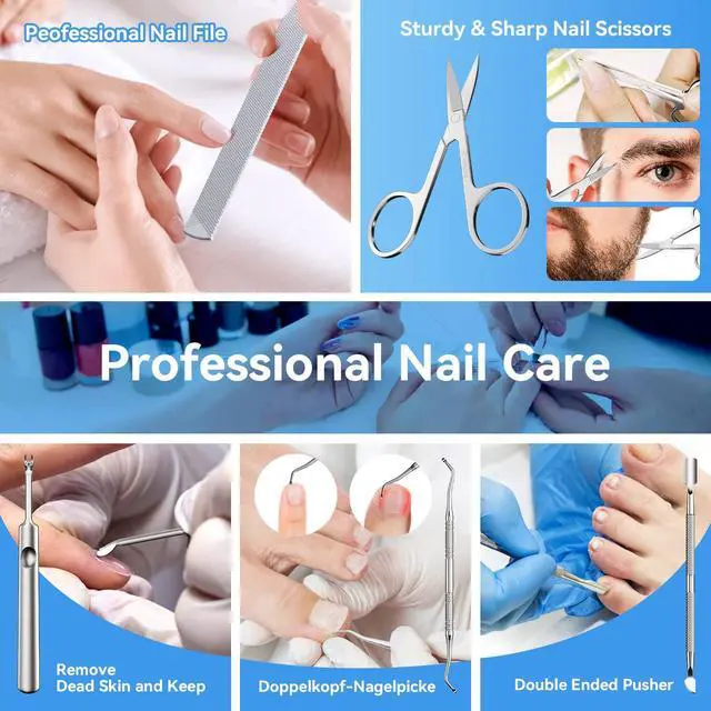Alt view image 7 of 7 - Clippers for Seniors Thick Toenails, Sharp Toe Nail Clippers Set for Men Women, Heavy Duty Fingernail Clipper Pedicure Tools for Feet, Professional Manicure and Pedicure Kit with Nail Scissors