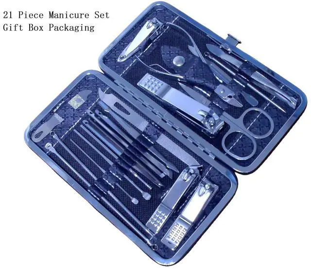 Alt view image 5 of 7 - Nail Clippers Set for Men Women Parent Earpick EarpickerProfessional Manicure Set BWLSMART 21 Pieces Pedicure Kit, Nail Care and Grooming Kit with Travel Case Fingernail and Toenail Clipper Cutters