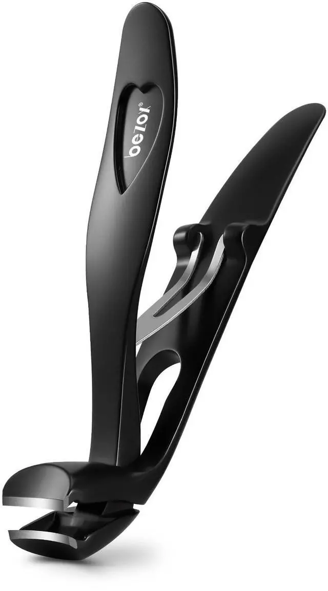 Main image of Angled Head Toe Nail Clippers for Seniors for Thick Nails - Ergonomic Toenails Clipper for Thick Toenails, Premium Finger Nails Clipper for Adult with Catcher - Black