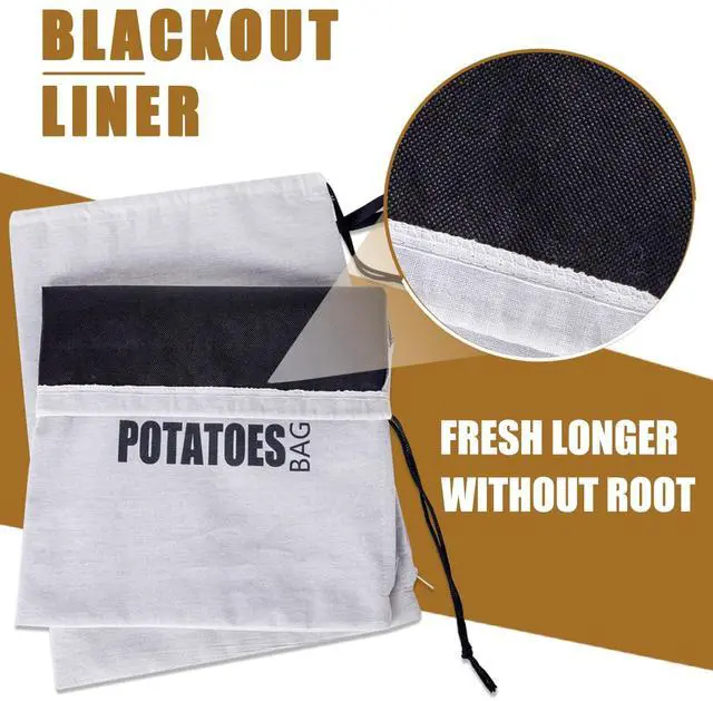 Alt view image 3 of 7 - Potato Onion Storage Bag, Fabric Onion and Potatoes Storage Bag, Washable Garlic Potatoes Onions Keeper with Drawstring for Pantry, 2 Pack (Potato Onion Bag)