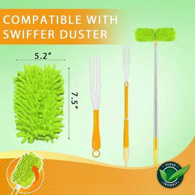 Alt view image 2 of 6 - 4 Pack Reusable Duster Refill Compatible with Swiffer Hand Duster