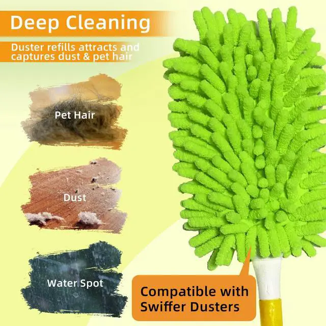 Alt view image 5 of 6 - 4 Pack Reusable Duster Refill Compatible with Swiffer Hand Duster