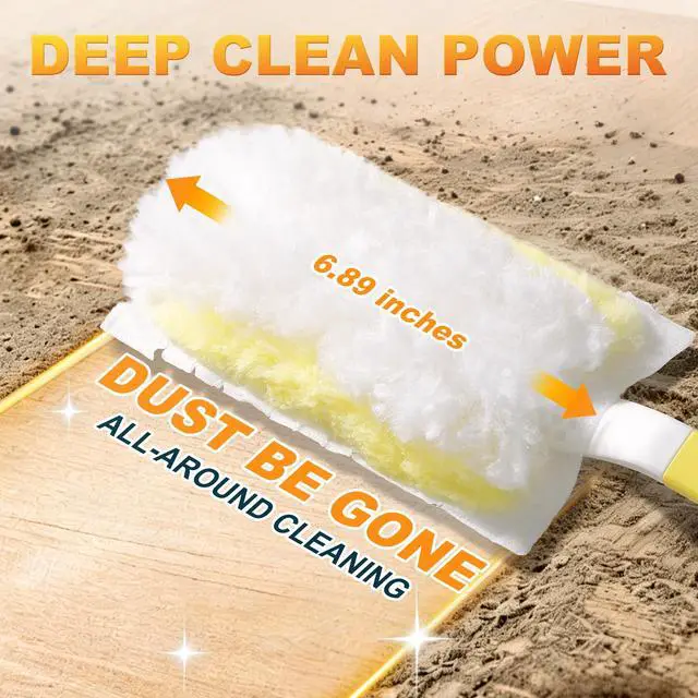 Alt view image 3 of 7 - Disposable Electrostatic Duster for Cleaning, with 2 Handles & 24 Ct Yellow Heavy Duty Refills for Swiffer Feather Duster, Household Cleaning Tool for Electronics, Dusting Furniture, Blinds