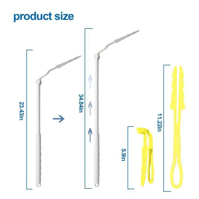Alt view image 3 of 6 - Handles Compatible with Swiffer Duster Refill, Swiffer Duster Extended Handle,Foldable & Extendable Dust Handle Only(White 5pcs)