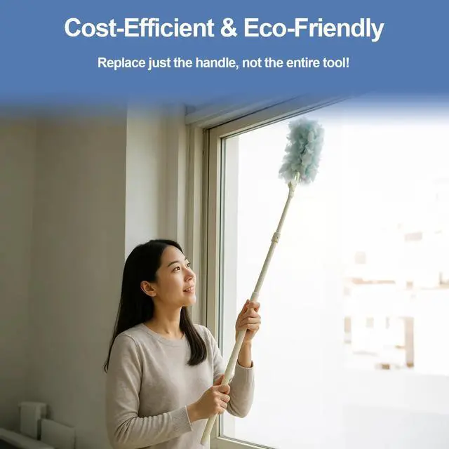 Alt view image 6 of 6 - Handles Compatible with Swiffer Duster Refill, Swiffer Duster Extended Handle,Foldable & Extendable Dust Handle Only(White 5pcs)