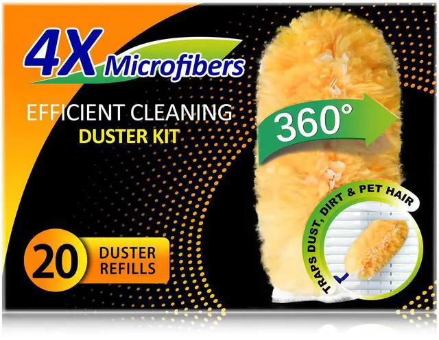 Main image of Duty Multi Surface 360°Heavy Duty 20 Duster Refills & 1 Handle, Compatible with Swiffer DustersDisposable Dusters for Cleaning