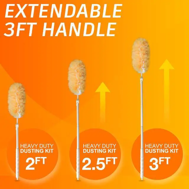 Alt view image 5 of 7 - Duty Multi Surface 360°Heavy Duty 20 Duster Refills & 1 Handle, Compatible with Swiffer DustersDisposable Dusters for Cleaning