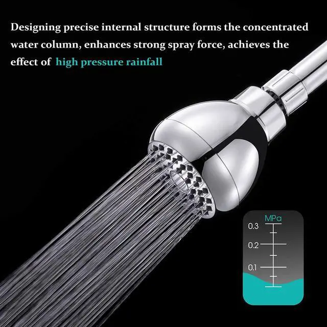 Alt view image 4 of 7 - Fixed Shower Head High Pressure 3 Inch Showerhead Chrome