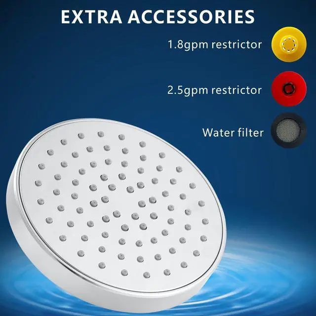 Alt view image 5 of 7 - High Pressure Shower Head - 4.7 Powerful Bathroom Pressure Boosting Rain Showerhead - Perfect Universal Replacement for Rainfall Shower Heads (Chrome)