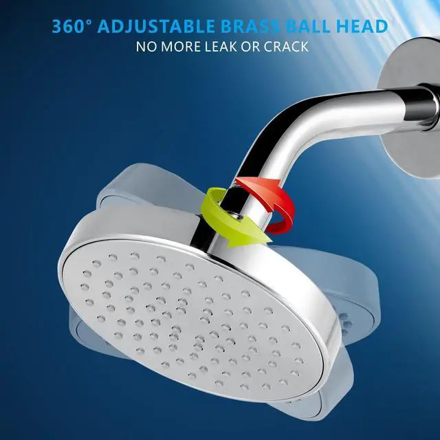 Alt view image 7 of 7 - High Pressure Shower Head - 4.7 Powerful Bathroom Pressure Boosting Rain Showerhead - Perfect Universal Replacement for Rainfall Shower Heads (Chrome)