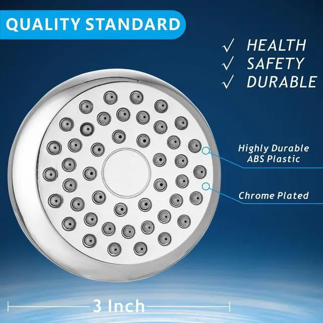 Alt view image 5 of 7 - High Pressure Shower Head - Powerful Bathroom Pressure Boosting Showerhead - Perfect Universal Replacement for Rain Shower Heads(Chrome)