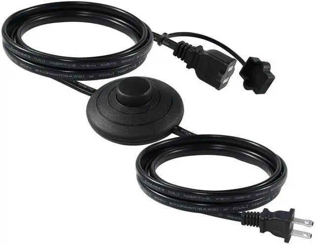 Main image of Foot Switch Extension Cord 6FT for Lamp, 16AWG Polarized 2 Prong Power Cord with On Off Pedal Switch, ETL Listed, Flexible Indoor Extension Cord for Home & Bedroom Use, Floor Light, Christmas Lights