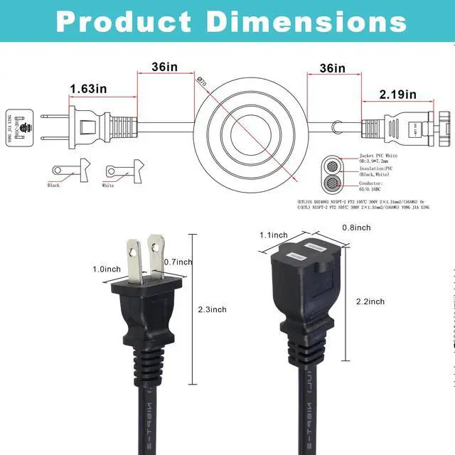 Alt view image 2 of 7 - Foot Switch Extension Cord 6FT for Lamp, 16AWG Polarized 2 Prong Power Cord with On Off Pedal Switch, ETL Listed, Flexible Indoor Extension Cord for Home & Bedroom Use, Floor Light, Christmas Lights