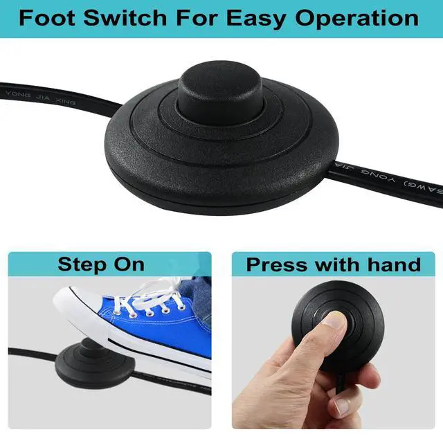 Alt view image 3 of 7 - Foot Switch Extension Cord 6FT for Lamp, 16AWG Polarized 2 Prong Power Cord with On Off Pedal Switch, ETL Listed, Flexible Indoor Extension Cord for Home & Bedroom Use, Floor Light, Christmas Lights
