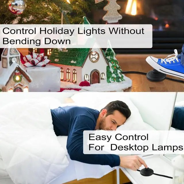 Alt view image 6 of 7 - Foot Switch Extension Cord 6FT for Lamp, 16AWG Polarized 2 Prong Power Cord with On Off Pedal Switch, ETL Listed, Flexible Indoor Extension Cord for Home & Bedroom Use, Floor Light, Christmas Lights