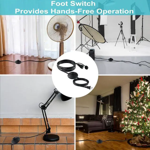 Alt view image 7 of 7 - Foot Switch Extension Cord 6FT for Lamp, 16AWG Polarized 2 Prong Power Cord with On Off Pedal Switch, ETL Listed, Flexible Indoor Extension Cord for Home & Bedroom Use, Floor Light, Christmas Lights
