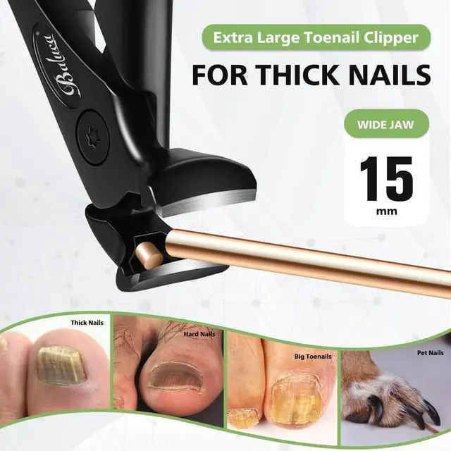 Alt view image 3 of 7 - Ergonomic Nail Clipper for Seniors - Toenail Clipper for Thick Toenails and Fingernails, Long Handle Nail Clippers with Catcher (Black, Long Handle)