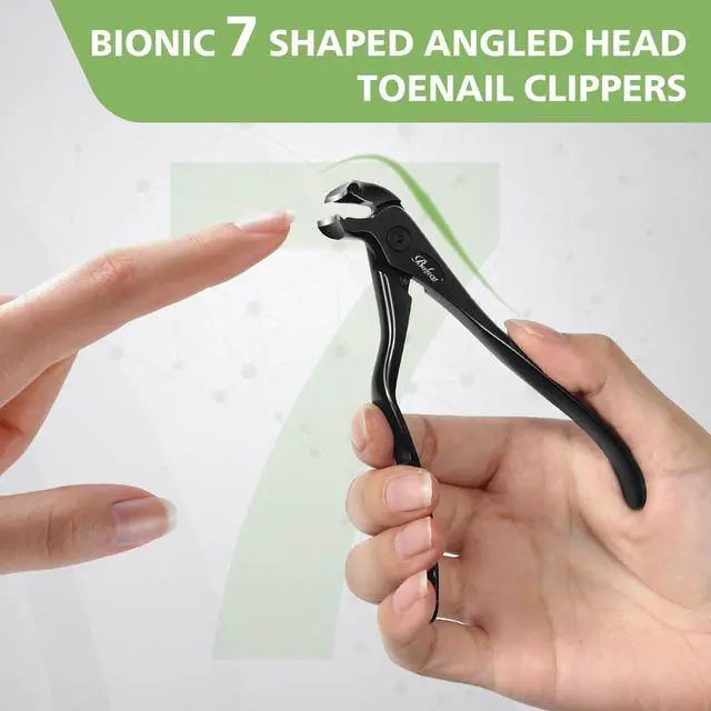 Alt view image 6 of 7 - Ergonomic Nail Clipper for Seniors - Toenail Clipper for Thick Toenails and Fingernails, Long Handle Nail Clippers with Catcher (Black, Long Handle)