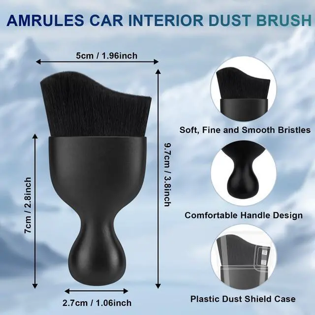 Alt view image 2 of 7 - 2 PCS Car Interior Detailing Brush, Auto Car Dusting Brushes, Soft Bristles Duster Removal Cleaning Tool for Dashboard Interior, Exterior, Skylight, Leather, Dust Brush, Black