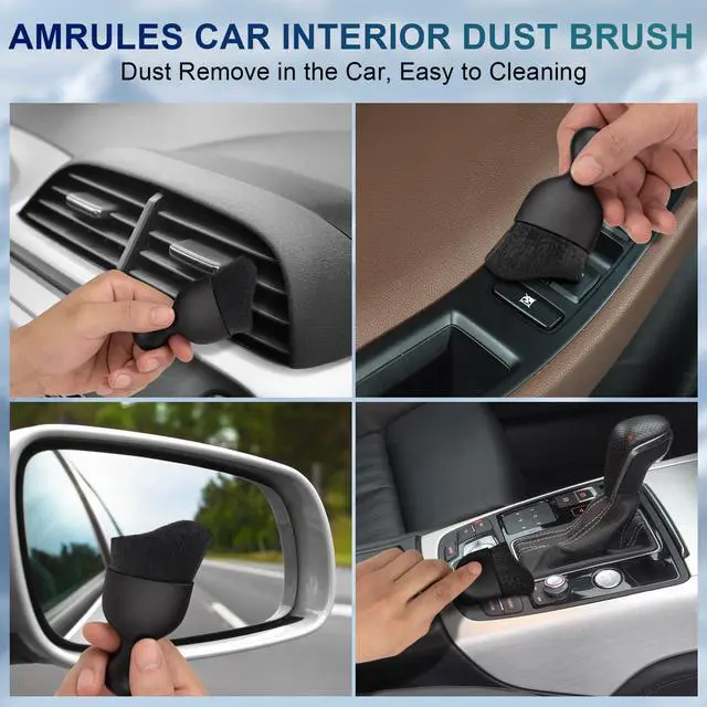 Alt view image 3 of 7 - 2 PCS Car Interior Detailing Brush, Auto Car Dusting Brushes, Soft Bristles Duster Removal Cleaning Tool for Dashboard Interior, Exterior, Skylight, Leather, Dust Brush, Black