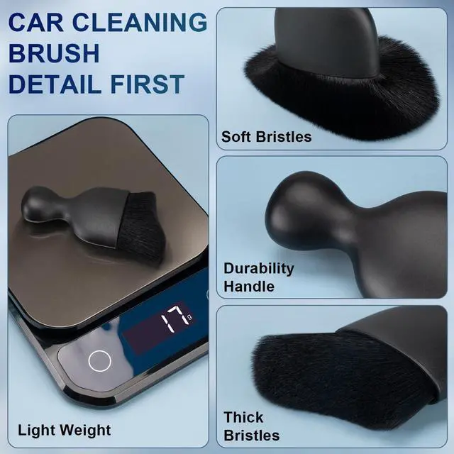 Alt view image 6 of 7 - 2 PCS Car Interior Detailing Brush, Auto Car Dusting Brushes, Soft Bristles Duster Removal Cleaning Tool for Dashboard Interior, Exterior, Skylight, Leather, Dust Brush, Black