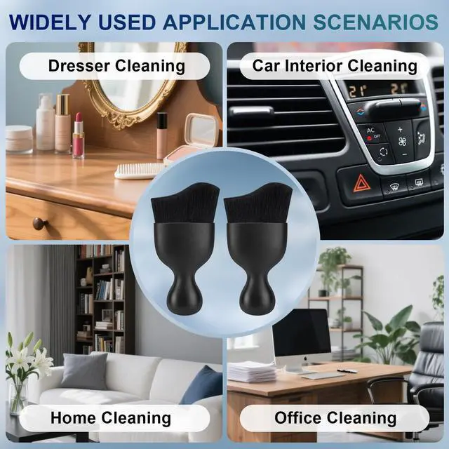 Alt view image 7 of 7 - 2 PCS Car Interior Detailing Brush, Auto Car Dusting Brushes, Soft Bristles Duster Removal Cleaning Tool for Dashboard Interior, Exterior, Skylight, Leather, Dust Brush, Black