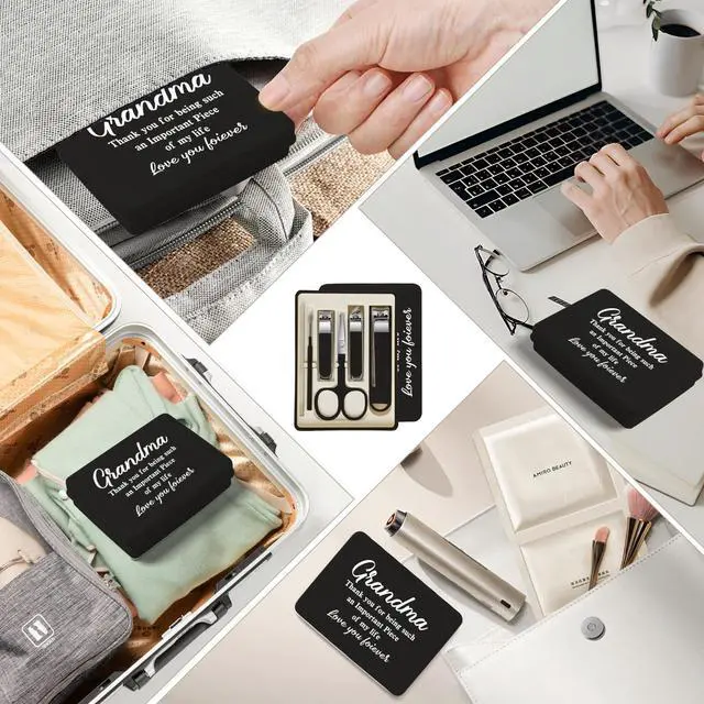 Alt view image 6 of 7 - 6-Piece Nail Clipper Set with Nail File, Tweezers and ingrown toenail Removal kit Travel Nail kit for Men and Women (Grandma Black)