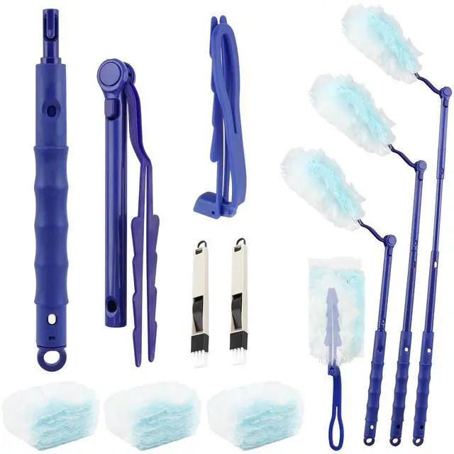 Main image of 30 Count Heavy Duty Duster Refills with 2 Pcs Handles and Crevice Brushes Starter Kit, Microfibers Multisurface Dusters for Cleaning Home, Celling Fan, Blinds, Vent & Shelves(Blue)